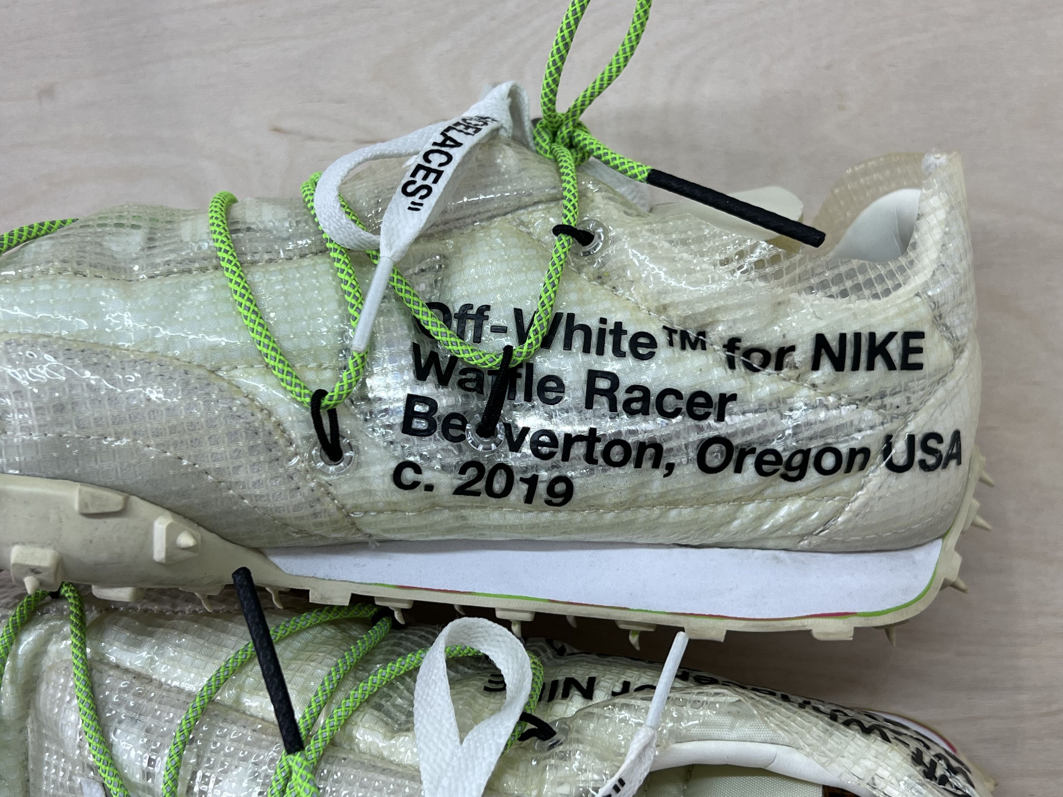 Nike Nike Off-White x Waffle Racer 'Electric Green' Size US 11 / EU 44 - 6 Thumbnail