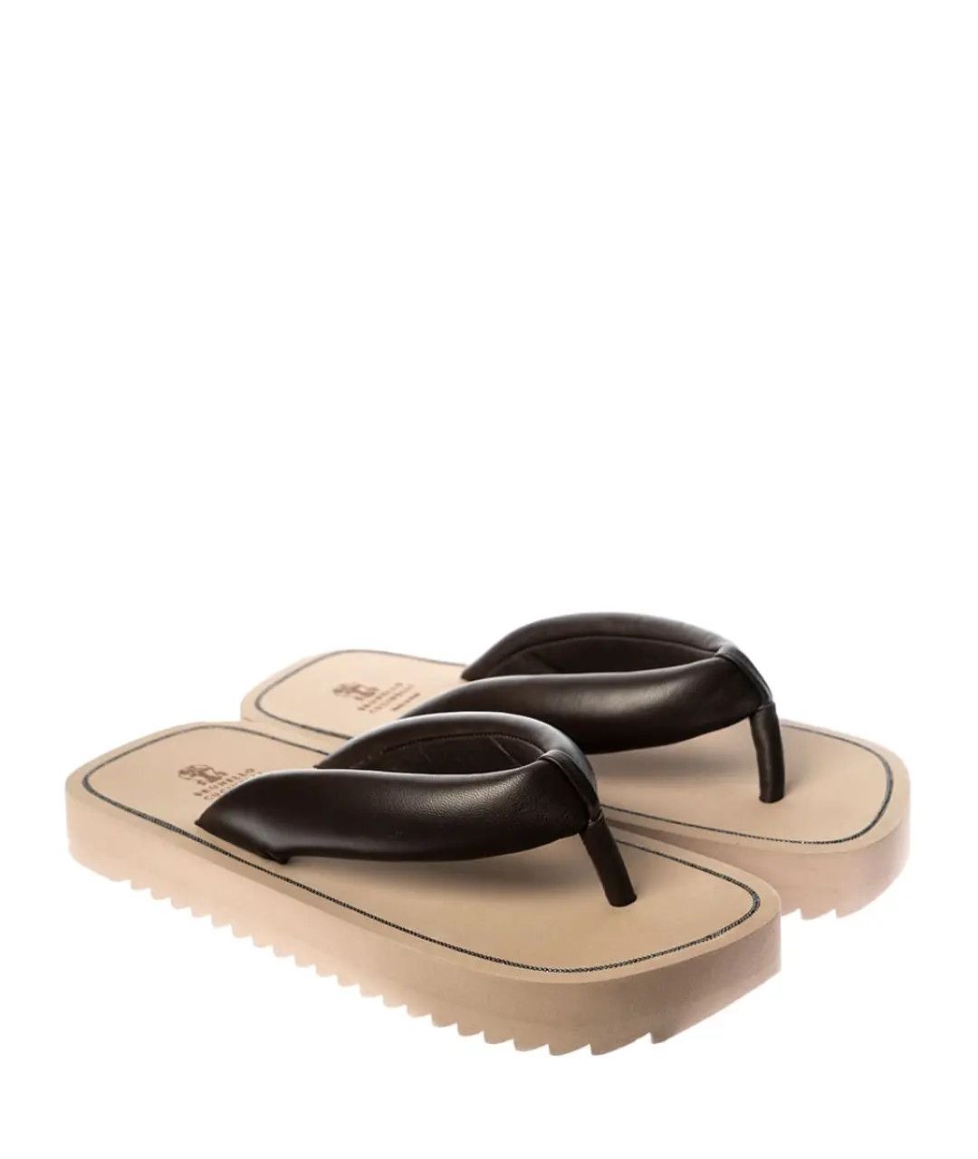 Brunello Cucinelli o1y0725 Leather Slippers in Dark Brown Size US 7 / IT 37 - 4 Thumbnail