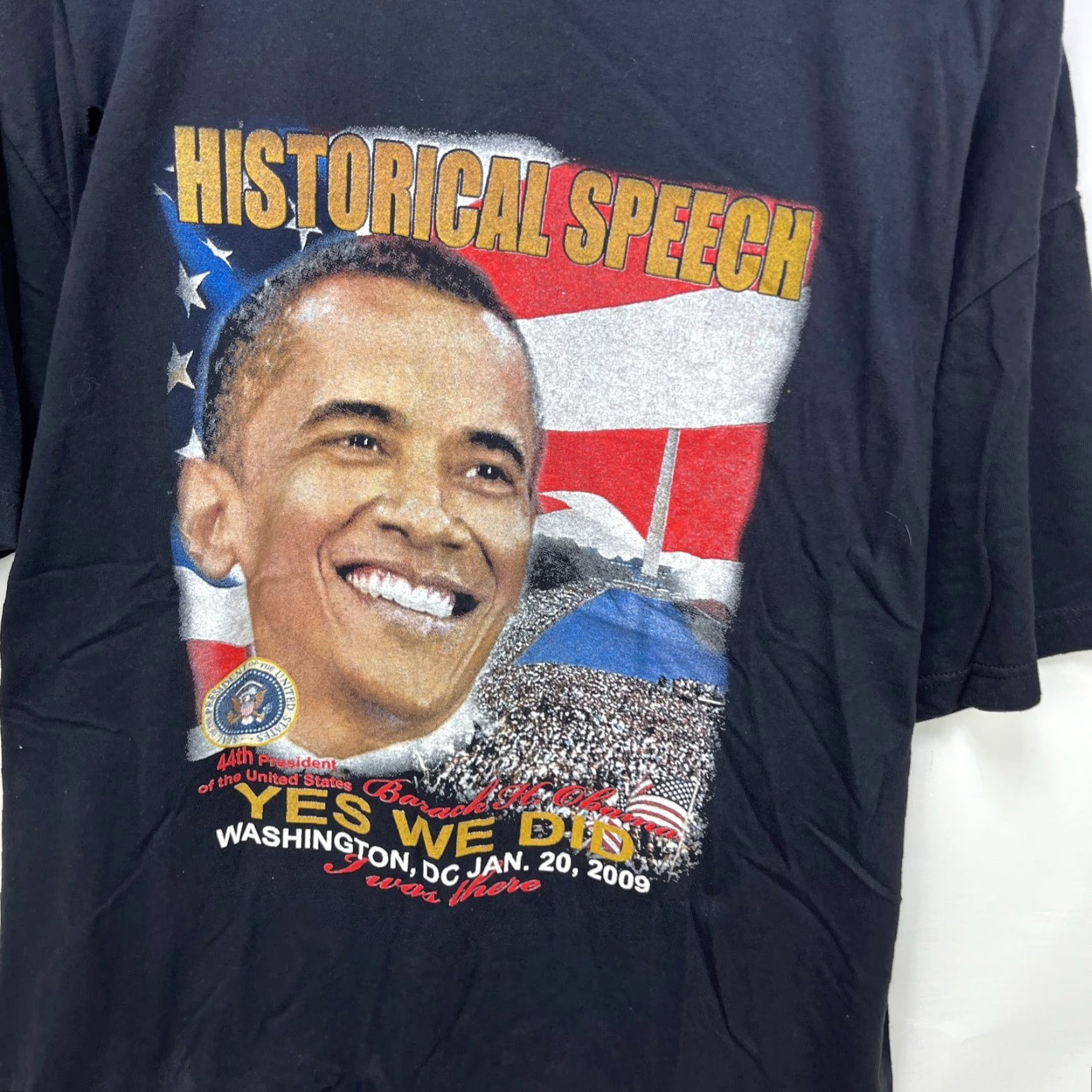 Vintage VINTAGE Barack Obama Historical Speech USA Y2K T-Shirt 2XL Men Long Sleeve Black Size US XXL / EU 58 / 5 - 2 Thumbnail