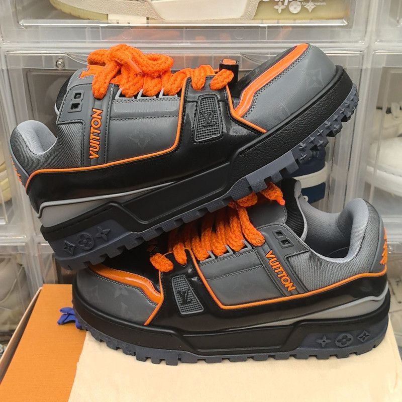 Louis Vuitton Louis Vuitton Trainer Maxi Sneakers in Gray and Orange -250 Size US 8 / EU 41 - 8 Thumbnail