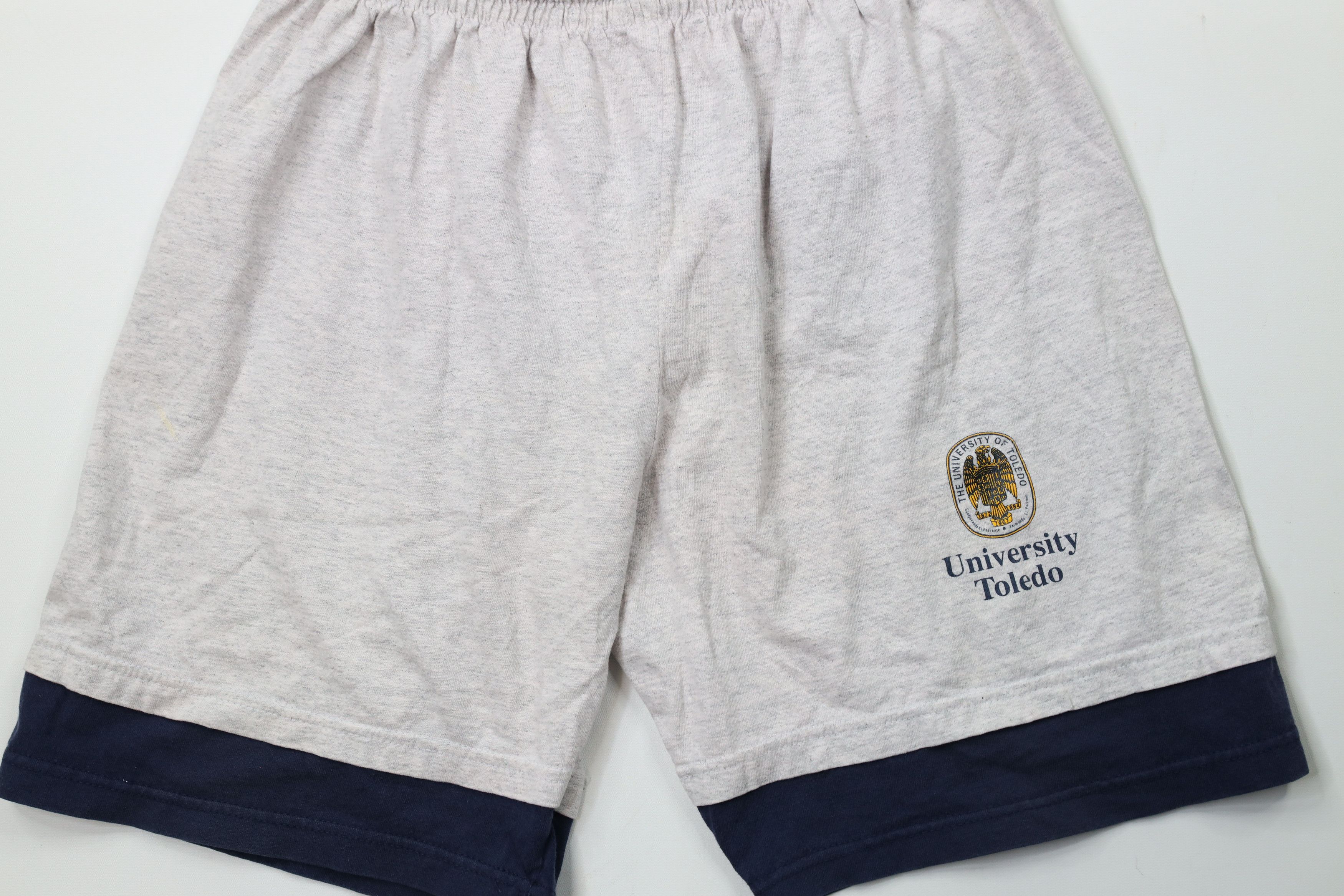 Vintage Vintage 90s University of Toledo Layered Shorts Gray USA Size US 34 / EU 50 - 3 Thumbnail