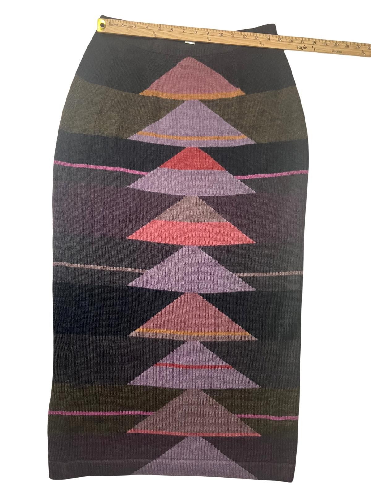 Other Peruvian Baby Alpaca Wool Knit Skirt Geometric L Size 36" / US 14 / IT 50 - 6 Thumbnail