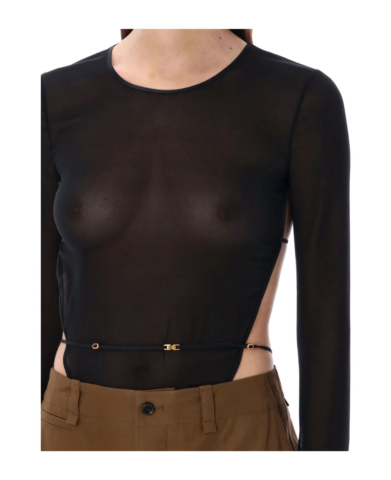 Saint Laurent Paris o1bcso1str0426 Body Long Sleeves Look in Black Size L / US 10 / IT 46 - 2 Thumbnail