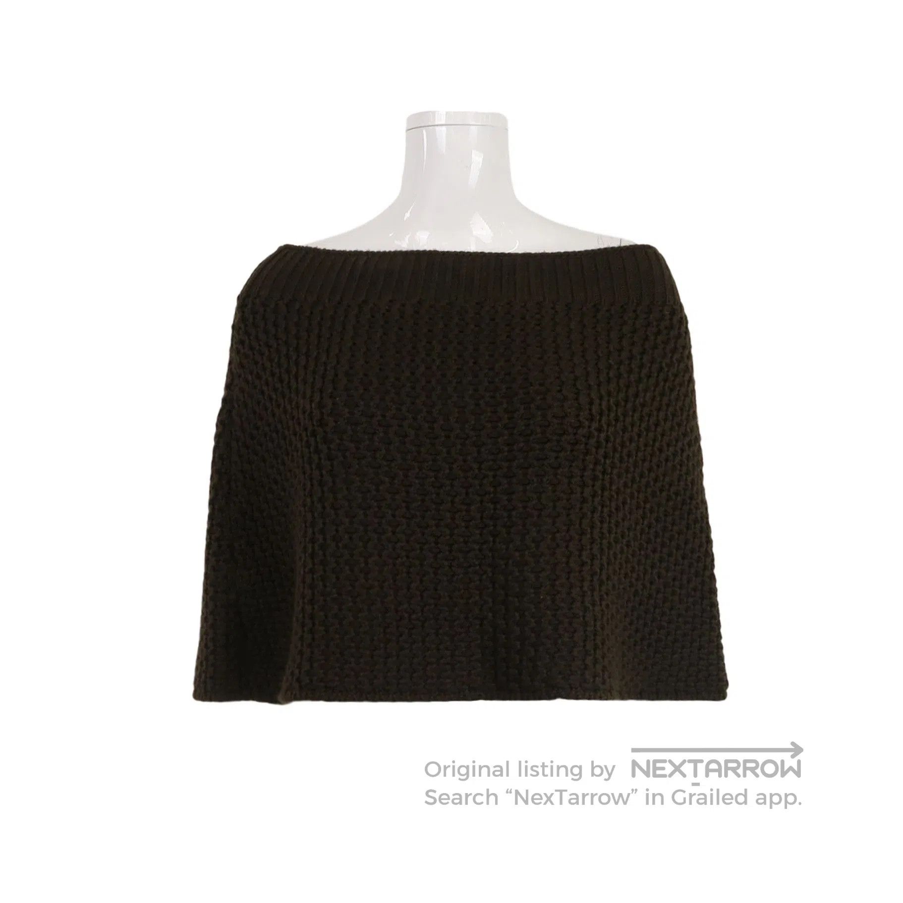 Prada Prada Wool Woven Poncho in Deep Brown . Size L / US 10 / IT 46 - 1 Thumbnail