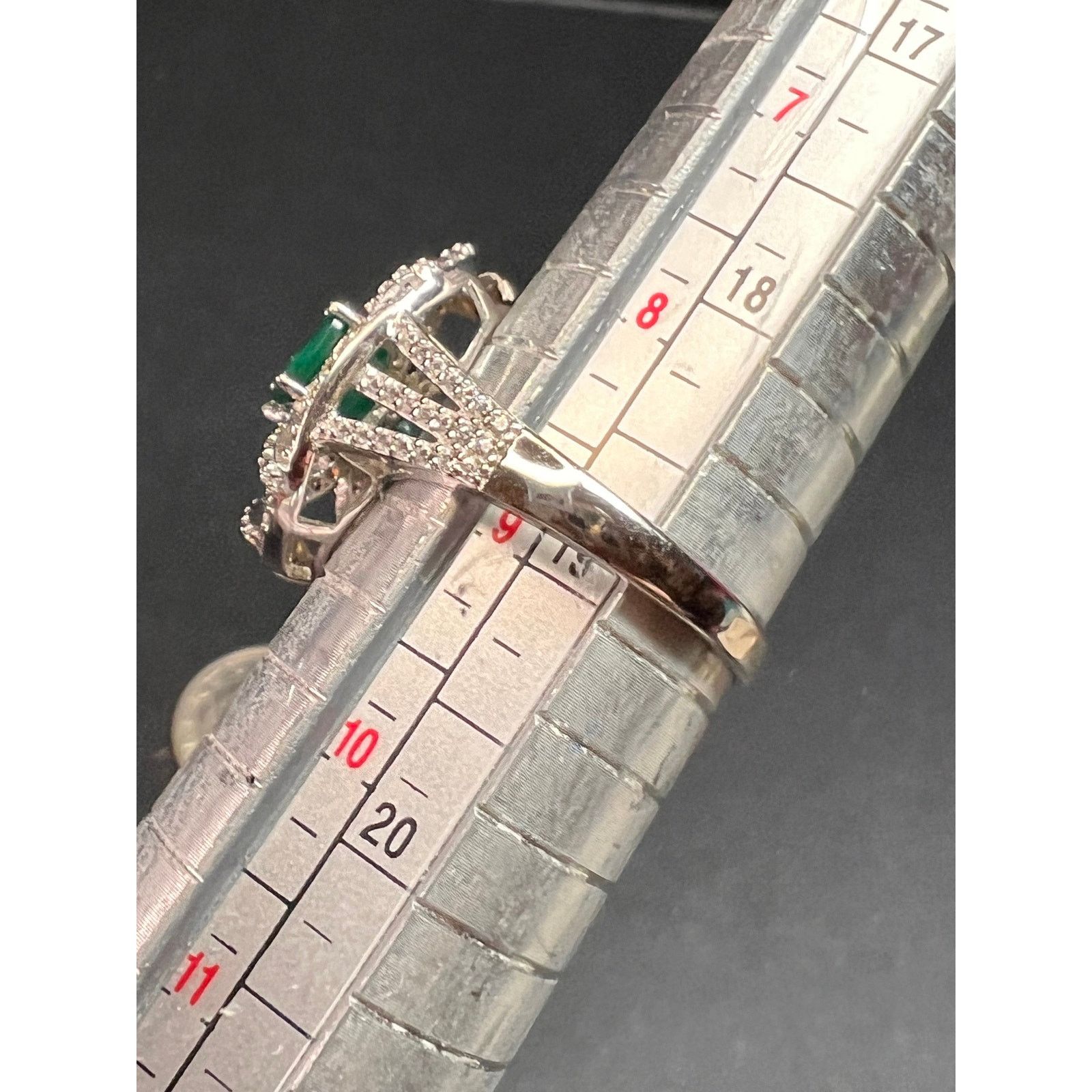 Other Synthetic emerald CZ sterling silver cocktail ring size 9 Size ONE SIZE - 15 Thumbnail
