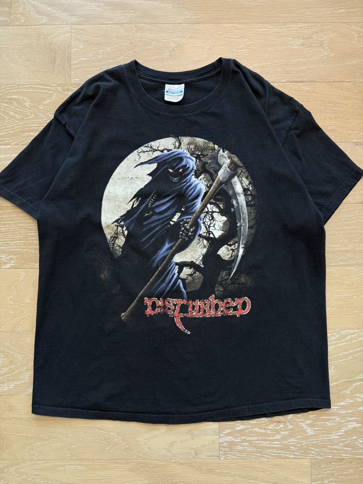 Hanes Vintage Disturbed Band Reaper Graphic Tee Size US XL / EU 56 / 4 - 1 Thumbnail