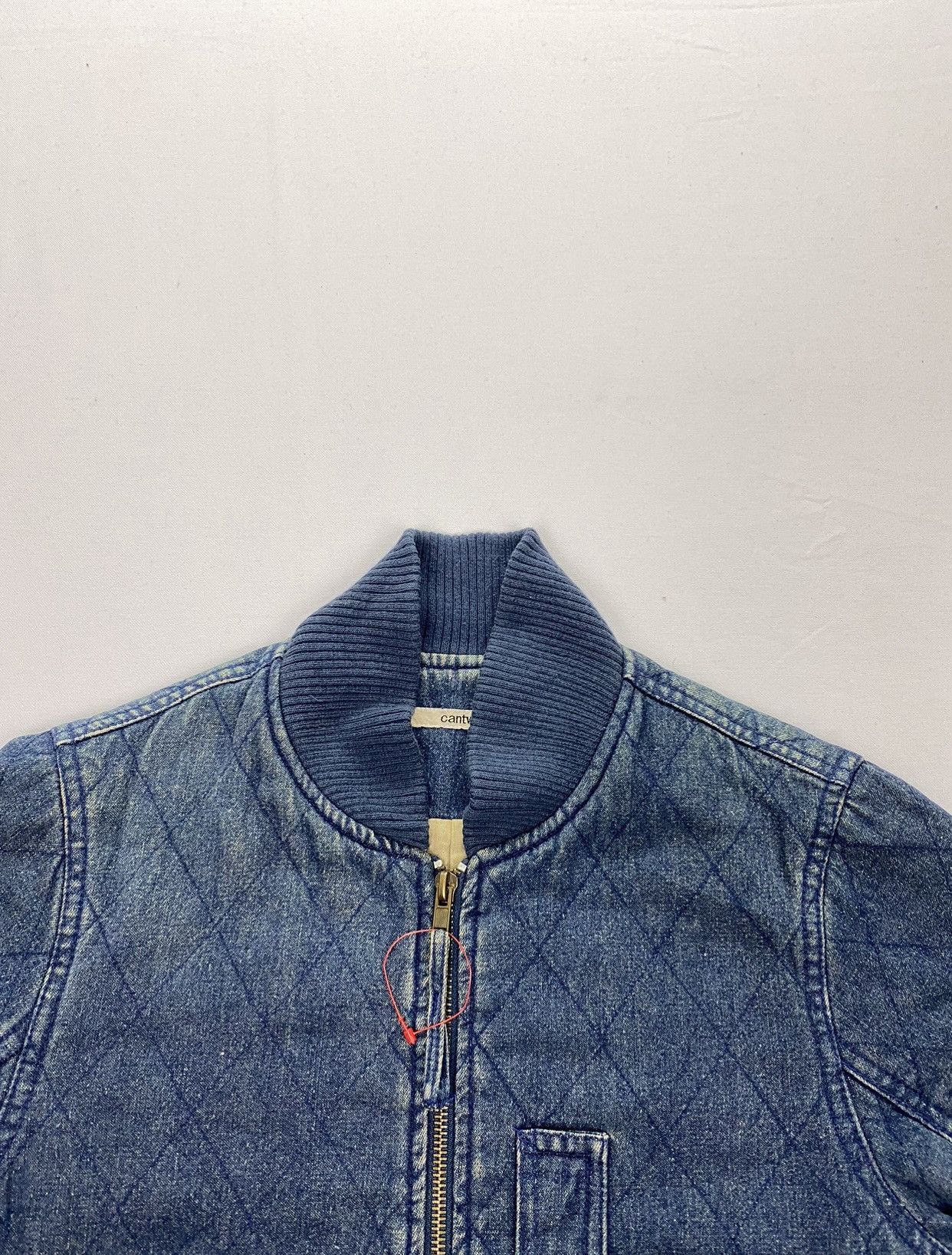Japanese Brand Cantwo Diamond Quilted Denim Bomber Jacket Size US XXS / EU 40 - 8 Thumbnail