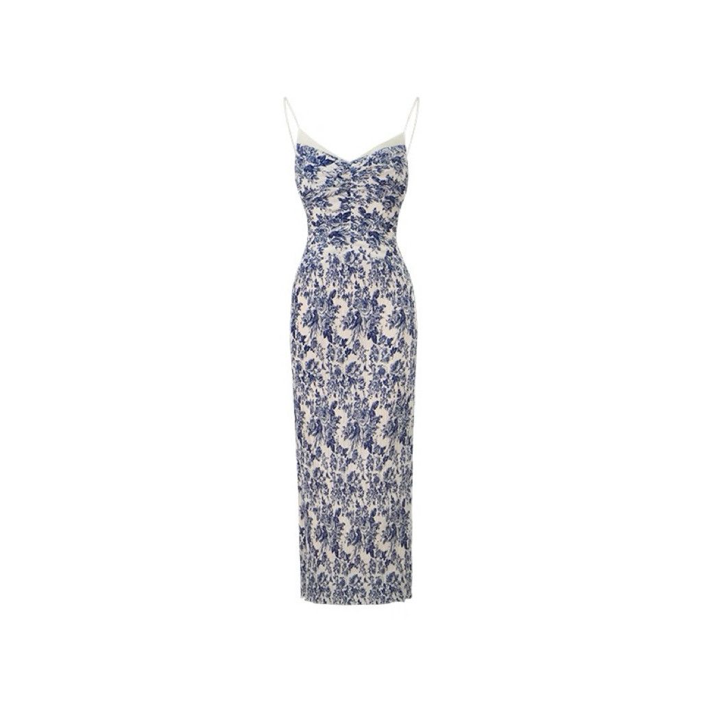 Zara Blue Porcelain Floral Slip Dress size S Size S / US 4 / IT 40 - 8 Thumbnail