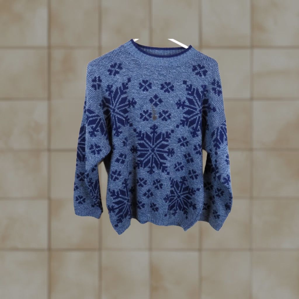 Vintage VINTAGE Rose USA Sweater Women Large Retro stain Blue snowflake Ugly Design Size L / US 10 / IT 46 - 1 Thumbnail