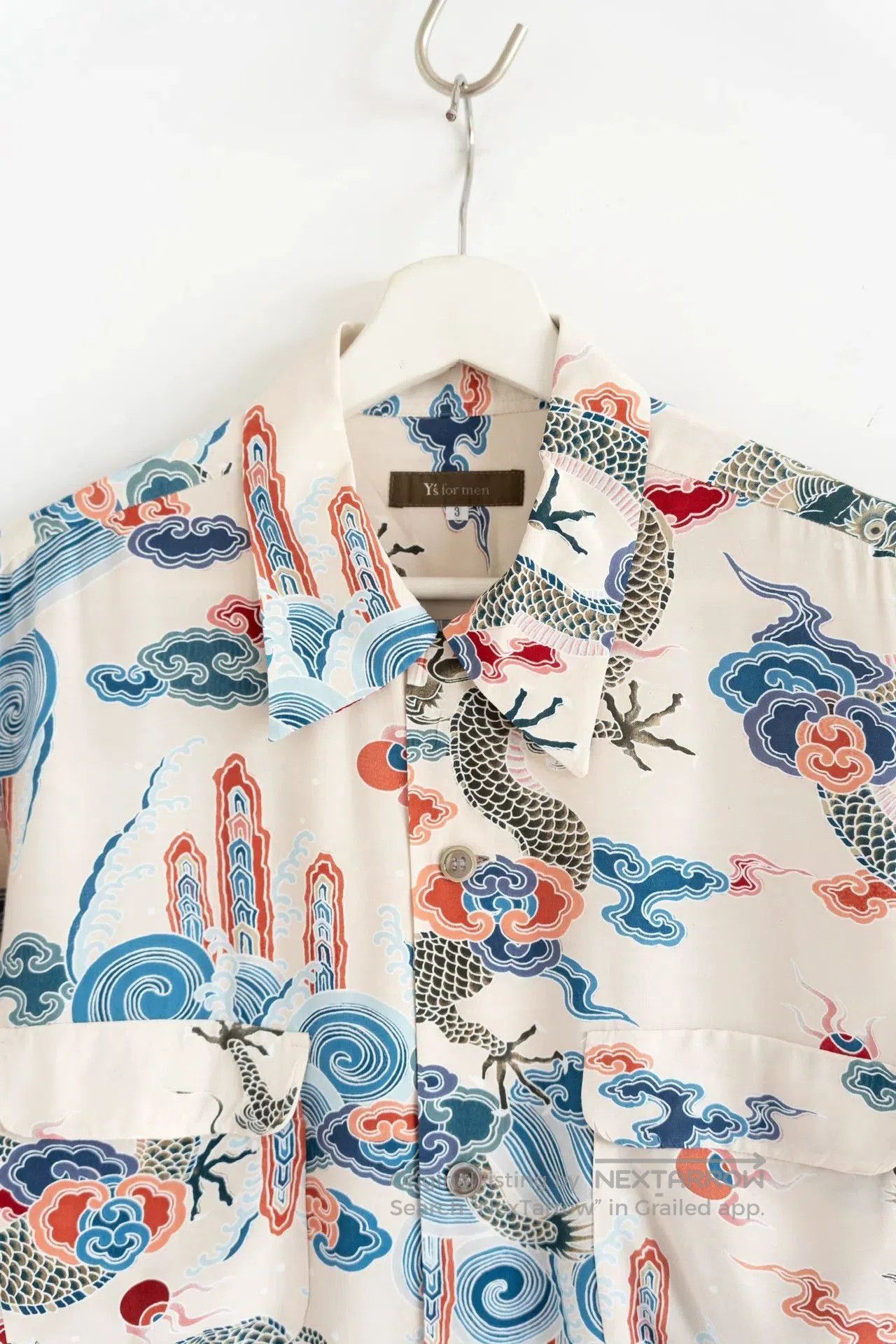 Y's for Men Yohji Yamamoto Dragon Print Long Sleeve Shirt. Size US M / EU 48-50 / 2 - 3 Thumbnail