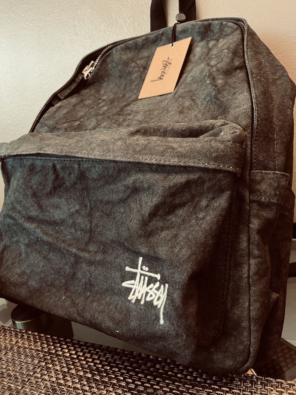 Stussy NEW 2023 summer Stussy canvas backpack washed black bag Size ONE SIZE - 10 Thumbnail