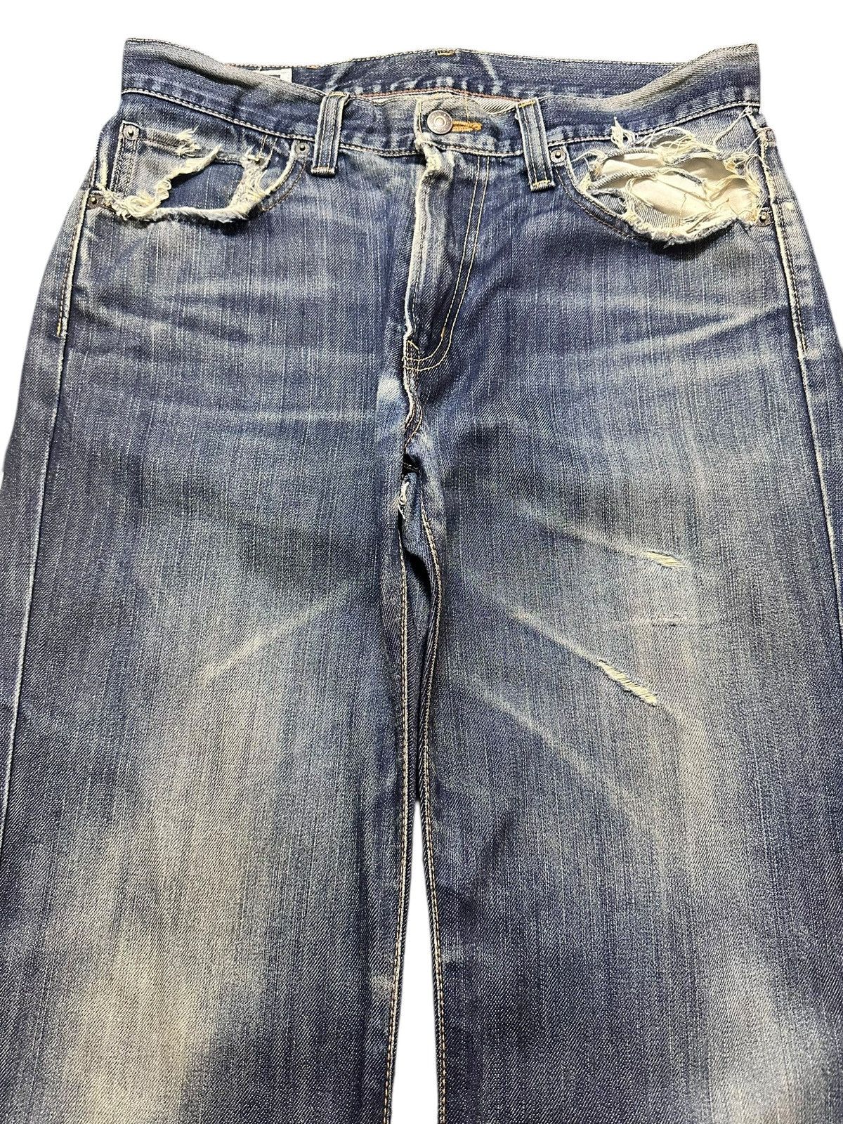 Edwin Vintage Distressed Edwin 403 Faded Wash Loose Baggy Style Size US 33 - 3 Thumbnail