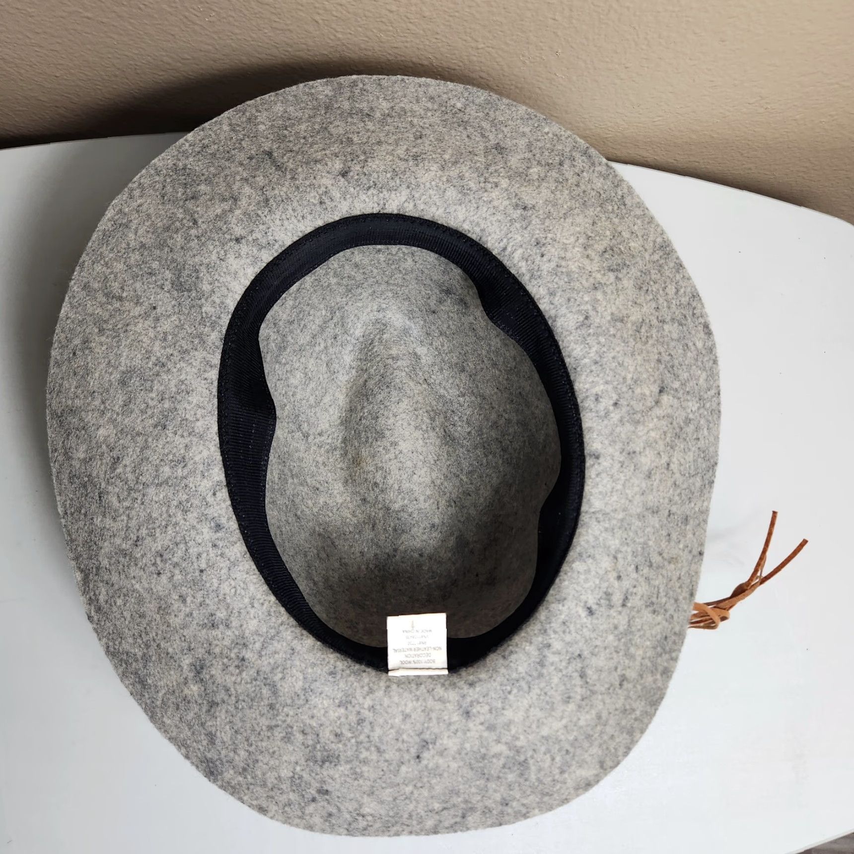 Vintage Target Fedora Hat Womens Gray 100% Wool Wide Brim One Size Strapped Felt Boho Festival Western Casual Size ONE SIZE - 6 Thumbnail