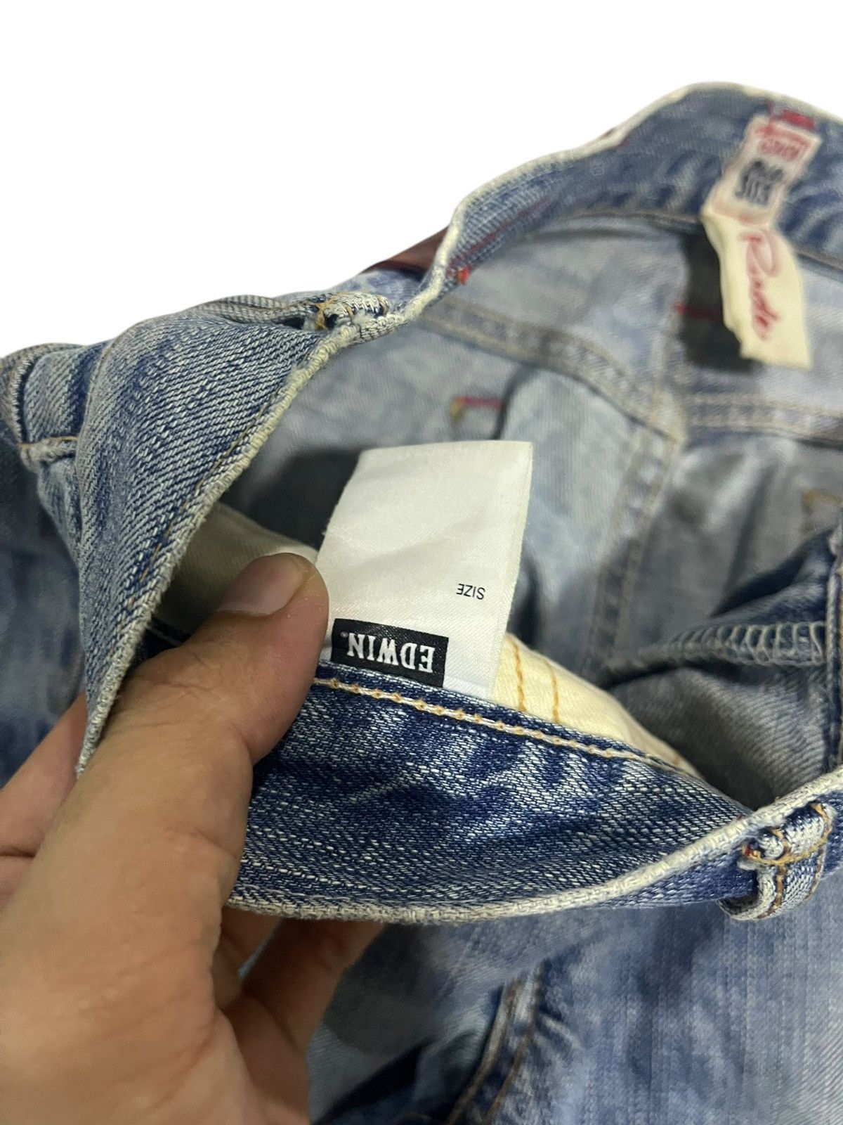 If Six Was Nine SUPER FLARE💥 VINTAGE EDWIN WASHED BLUE DENIM PANTS Size 32" / US 10 / IT 46 - 8 Thumbnail