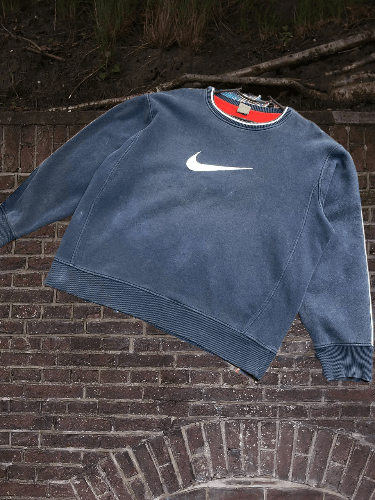 Nike × Vintage Nike Vintage Big Logo Faded Sweatshirt Size US XL / EU 56 / 4 - 1 Thumbnail