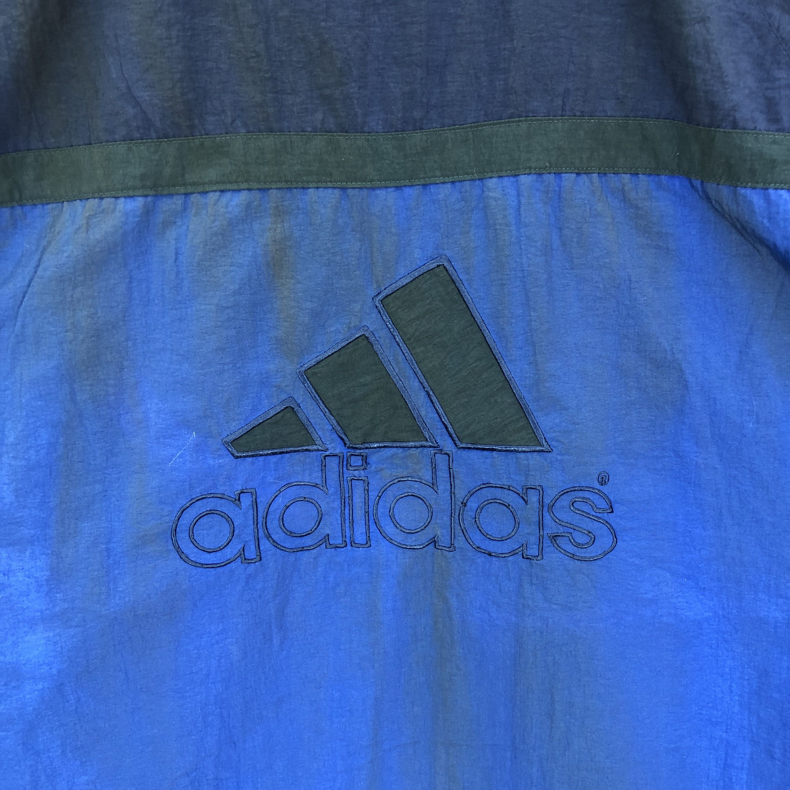 Adidas × Vintage Vintage 90s Dirty Adidas Windbreaker Zipper Jacket Size US L / EU 52-54 / 3 - 5 Thumbnail