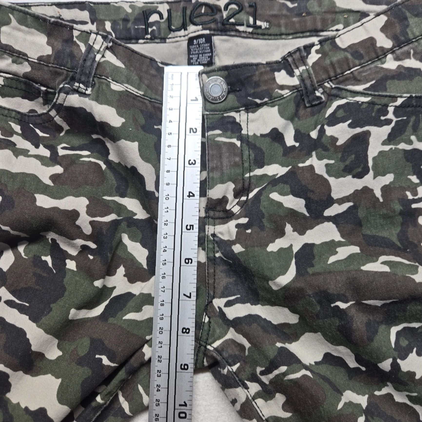 Vintage Rue 21 Denim Pants Straight Distressed Mid Rise Camouflage Woodland Women's 9/10R Jeans Pants Mens? Size 30" / US 8 / IT 44 - 5 Thumbnail