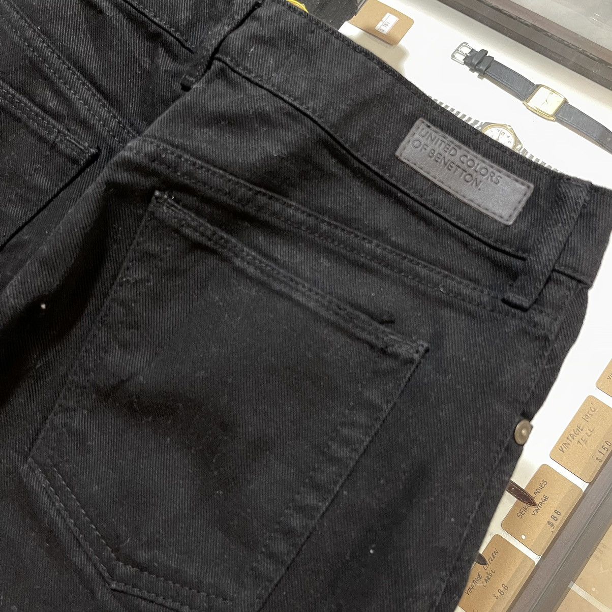 United Colors Of Benetton United Colors of Benetton Wide-Leg Frayed Black Jeans Size US 31 - 8 Thumbnail