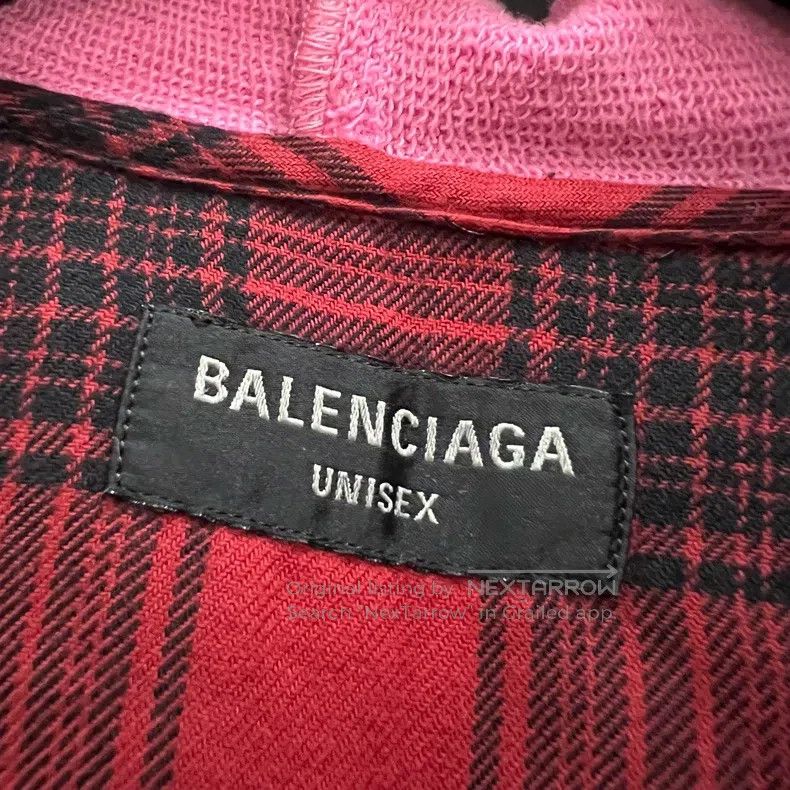 Balenciaga Balenciaga Contrast Color Plaid Hooded Shirt Size US L / EU 52-54 / 3 - 4 Thumbnail