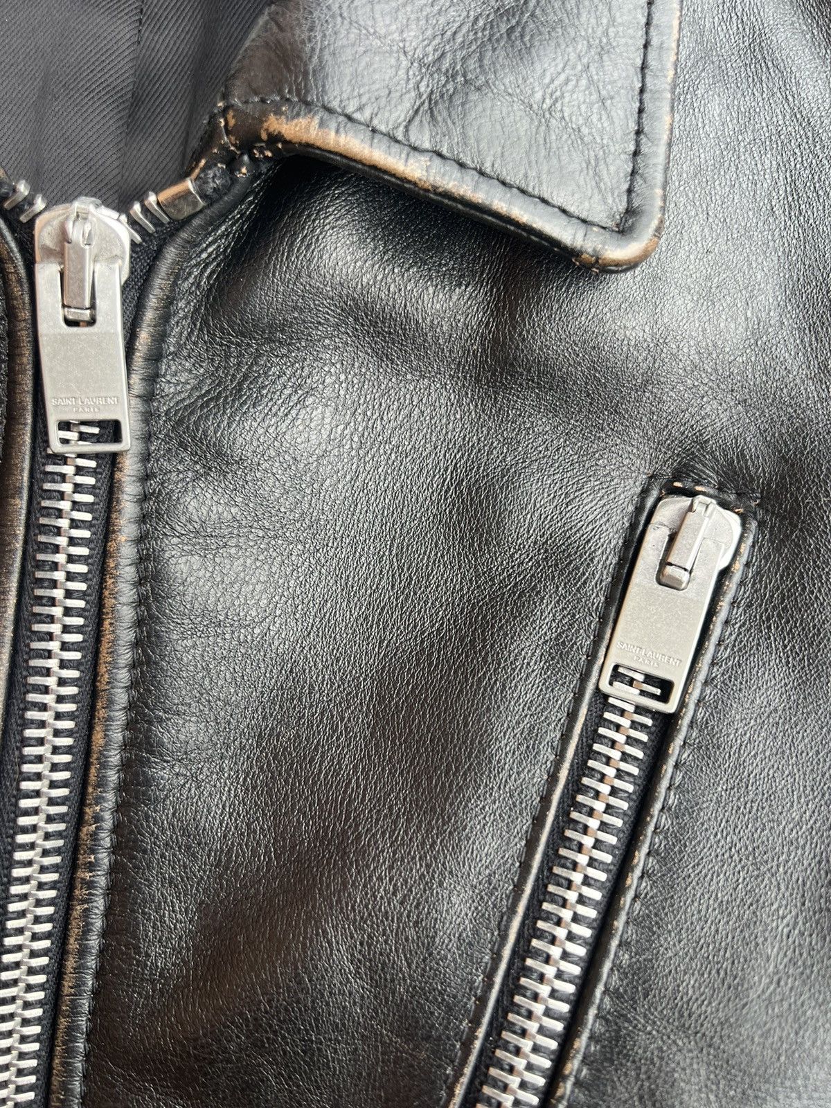 Hedi Slimane × Saint Laurent Paris Saint Laurent Paris Leather Jacket by Hedi Slimane Size US S / EU 44-46 / 1 - 3 Thumbnail