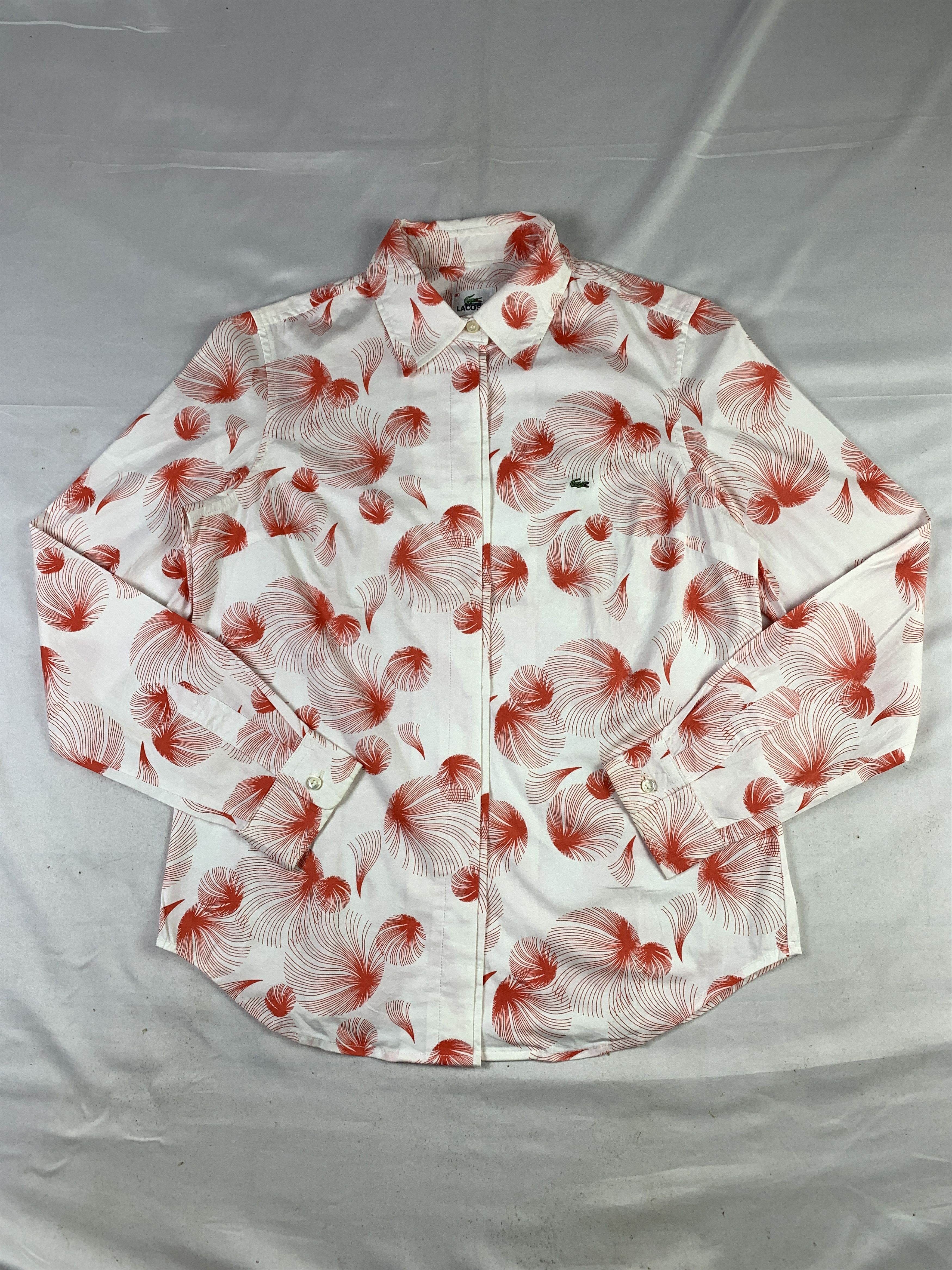 Lacoste Lacoste White Patterened Art Shirt (M) Size M / US 6-8 / IT 42-44 - 1 Thumbnail