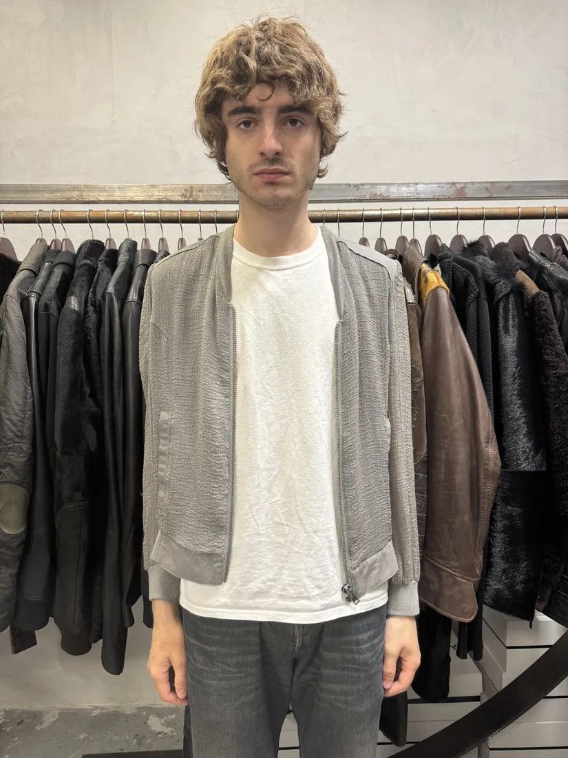 Helmut Lang × Vintage Helmut Lang Concrete Raw Grey Bomber Jacket Size XS / US 0-2 / IT 36-38 - 4 Thumbnail