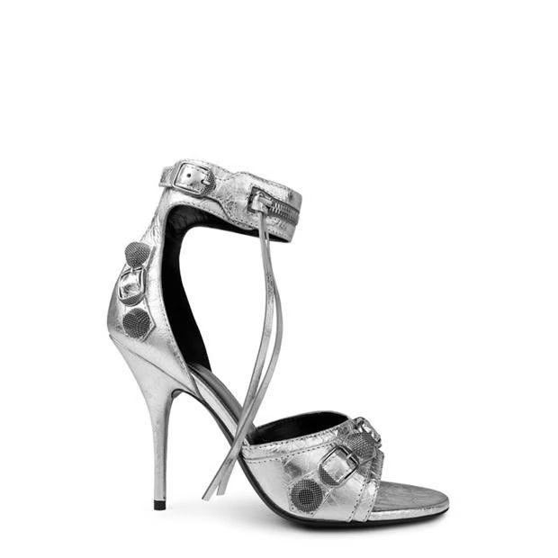 Balenciaga o1g2r1mq0924 Heels Sandals in Silver Size US 7.5 / IT 37.5 - 1 Thumbnail