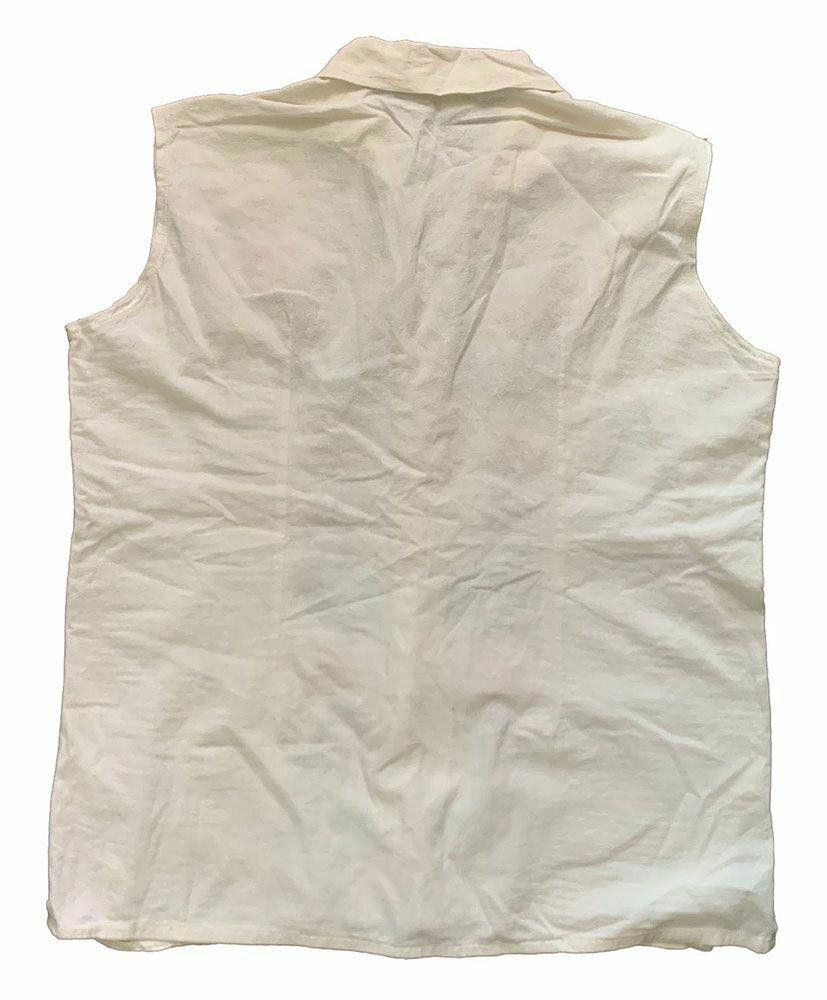 Designer Pre Owned White Hand Made Blouse L Size L / US 10 / IT 46 - 3 Thumbnail