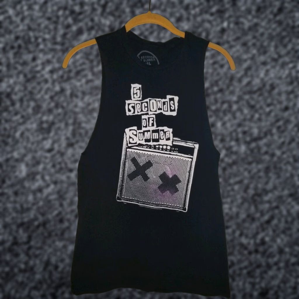 Vintage 5 Seconds of Summer Womens Size Small Athletic Tank Top Black Shirt T-Shirt Band T Shirt Size S / US 4 / IT 40 - 1 Thumbnail