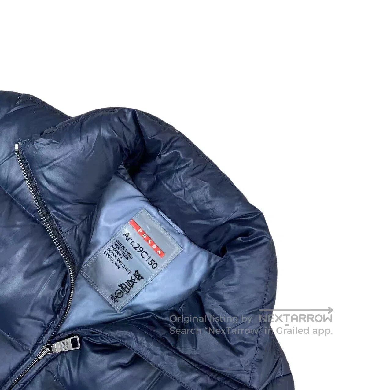 Prada Prada Blue triangle label long down jacket| Size XS / US 0-2 / IT 36-38 - 3 Thumbnail
