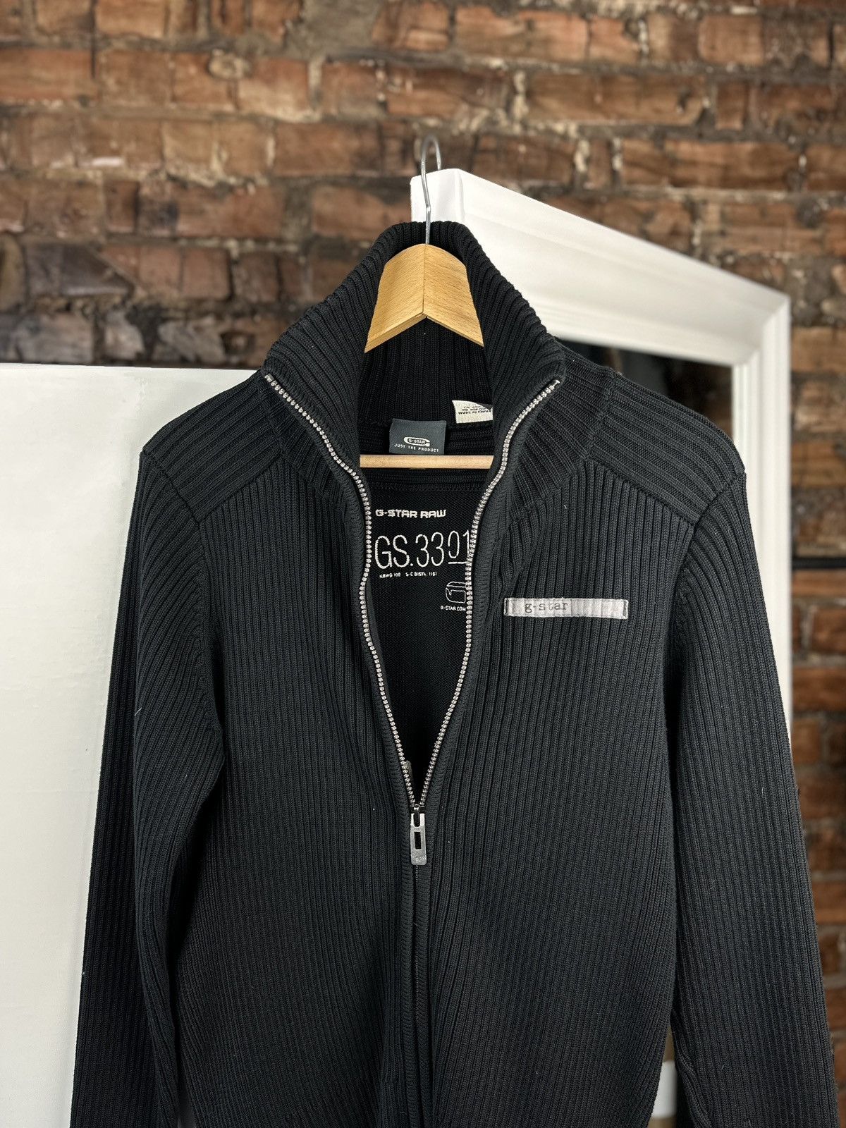 G-Star Mens Knitt Sweater G-Star Raw Full Zip Big Logo Black Size US M / EU 48-50 / 2 - 4 Thumbnail