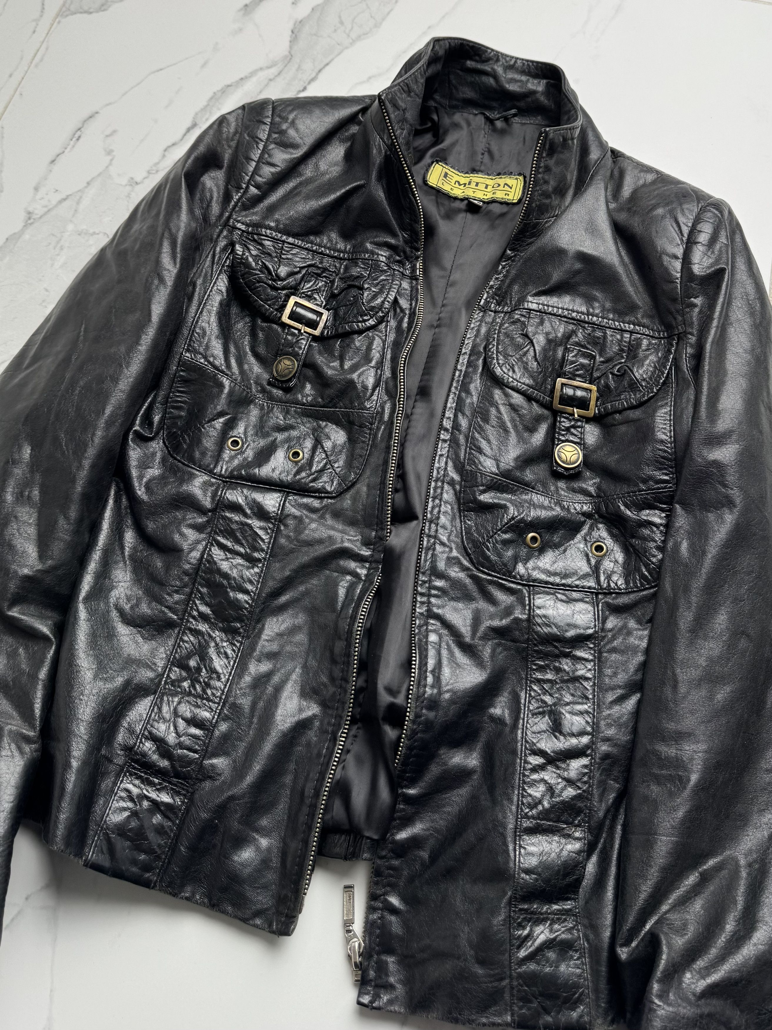 Vintage Vintage Leather Jacket Women's Fitted Zip Up Biker Style Size XS / US 0-2 / IT 36-38 - 5 Thumbnail