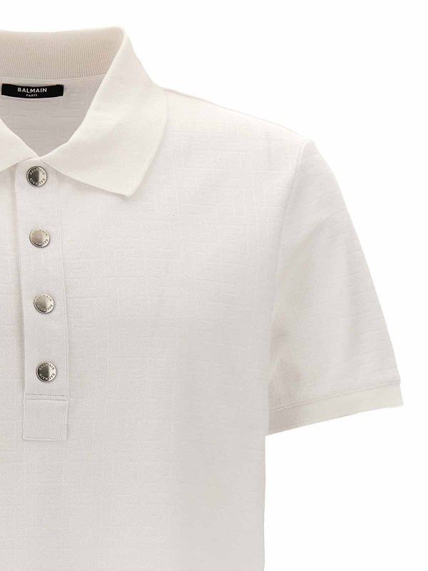 Balmain o1s1wg110925 Polo Shirt in White Size US M / EU 48-50 / 2 - 3 Thumbnail