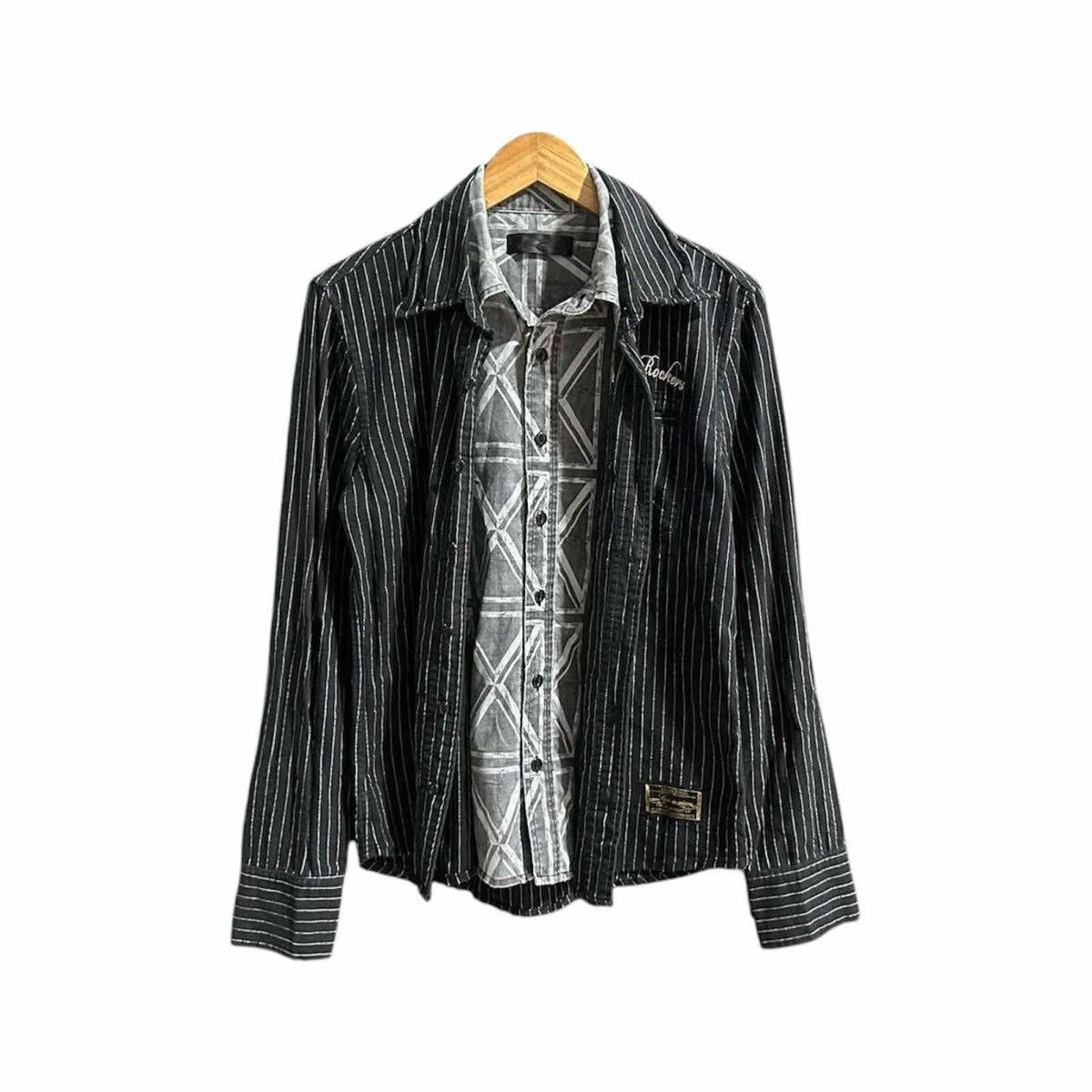 Hysteric Glamour × If Six Was Nine × Japanese Brand 🔥Sick Y2K Luv Maison Jackrose Union Rock Double Layer Shirt Size US M / EU 48-50 / 2 - 7 Thumbnail