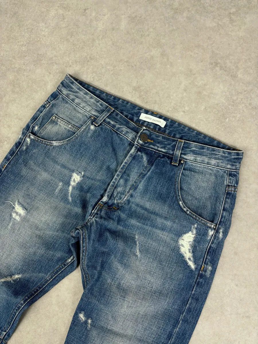 Pierre Balmain SS2012 Pierre Balmain Light Blue Denim Distressed Jeans Size US 31 - 5 Thumbnail