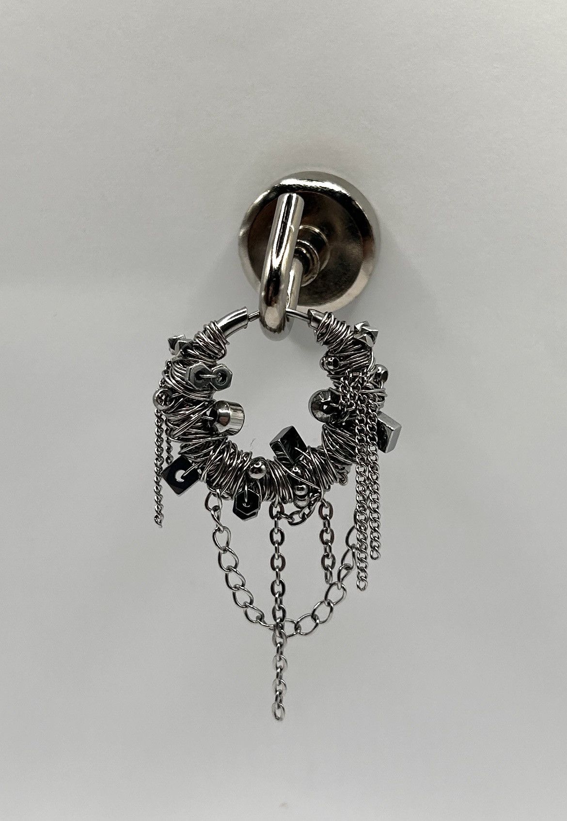 Handmade Industrial Wire Mono Earring