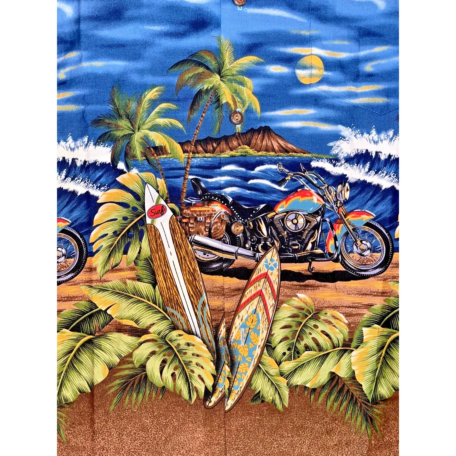 Other Kys Hawaiian Shirt Mens Large Motorcycle Palms Short Sleeve Size US L / EU 52-54 / 3 - 4 Thumbnail