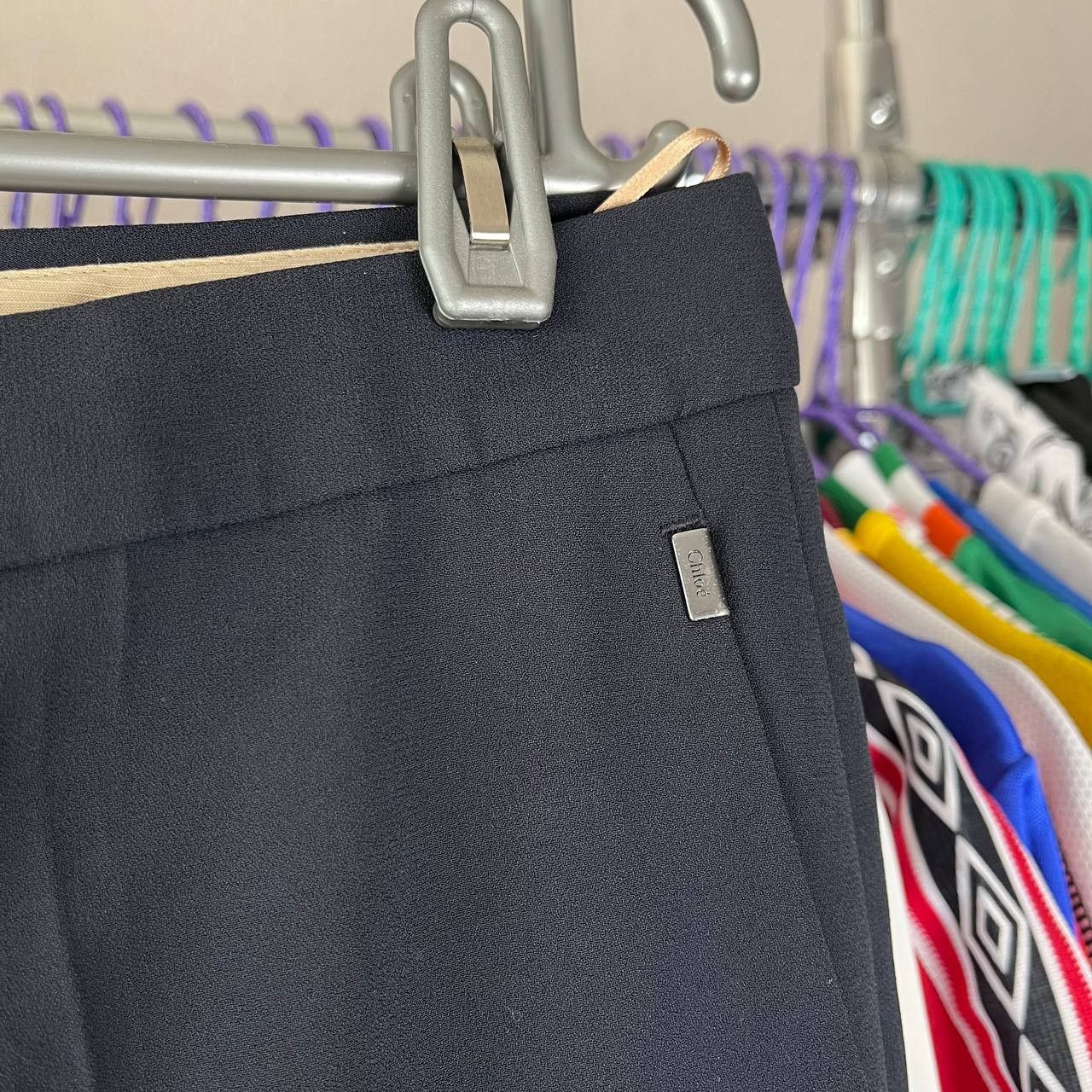 Chloe Chloe Navy Abyss Blue Pleated Front Dress Pants Trousers Size 26" / US 2 / IT 38 - 3 Thumbnail