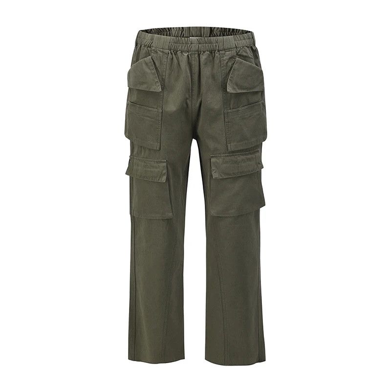 image of Vintage Multi Pockets Straight Pants in Green, Men's (Size 28)