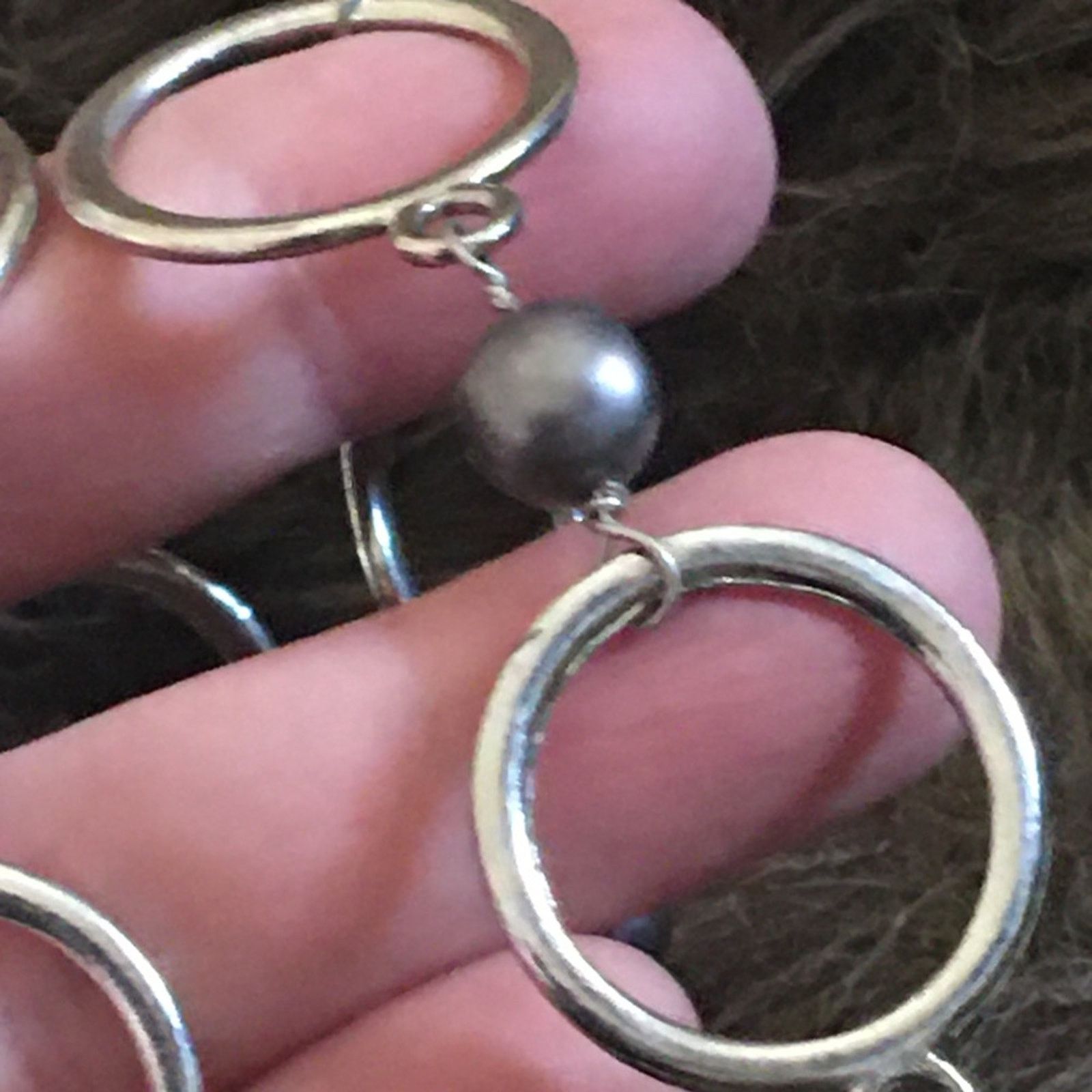 Jewelry Silver links with pearl accent long necklace Size ONE SIZE - 6 Thumbnail