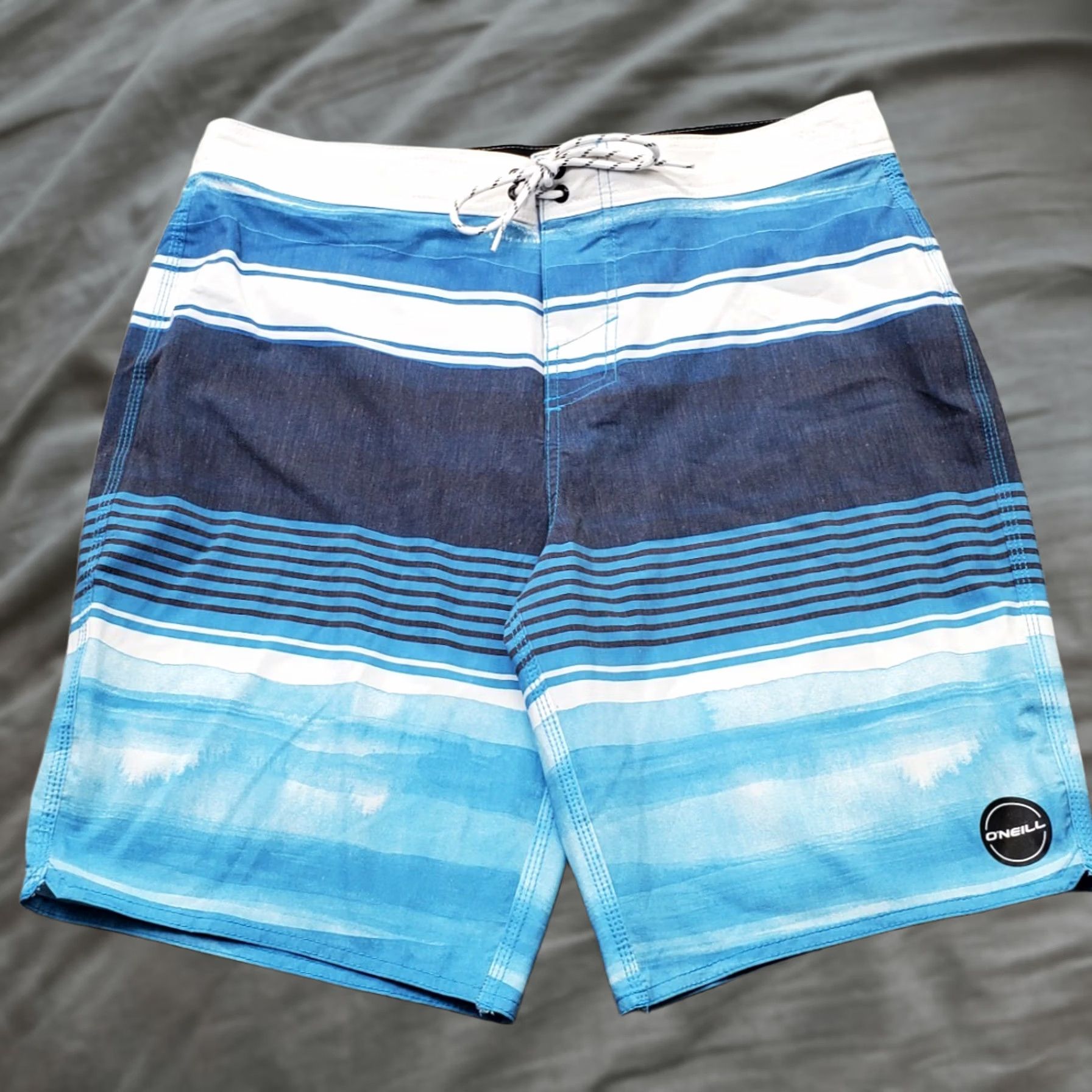 O'Neill O'Neill Board Shorts Mens 34 Multi Striped Surf Surfing Water Polo Drawstring Size US S / EU 44-46 / 1 - 1 Thumbnail
