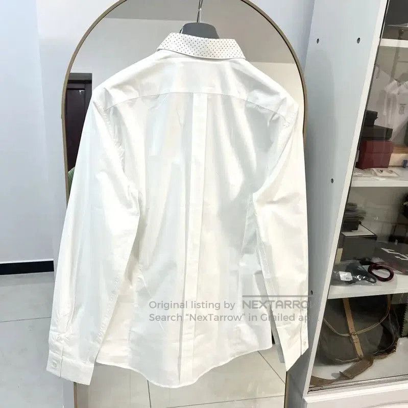 Versace Versace White Cotton Long Sleeve Shirt for Men . Size US L / EU 52-54 / 3 - 8 Thumbnail