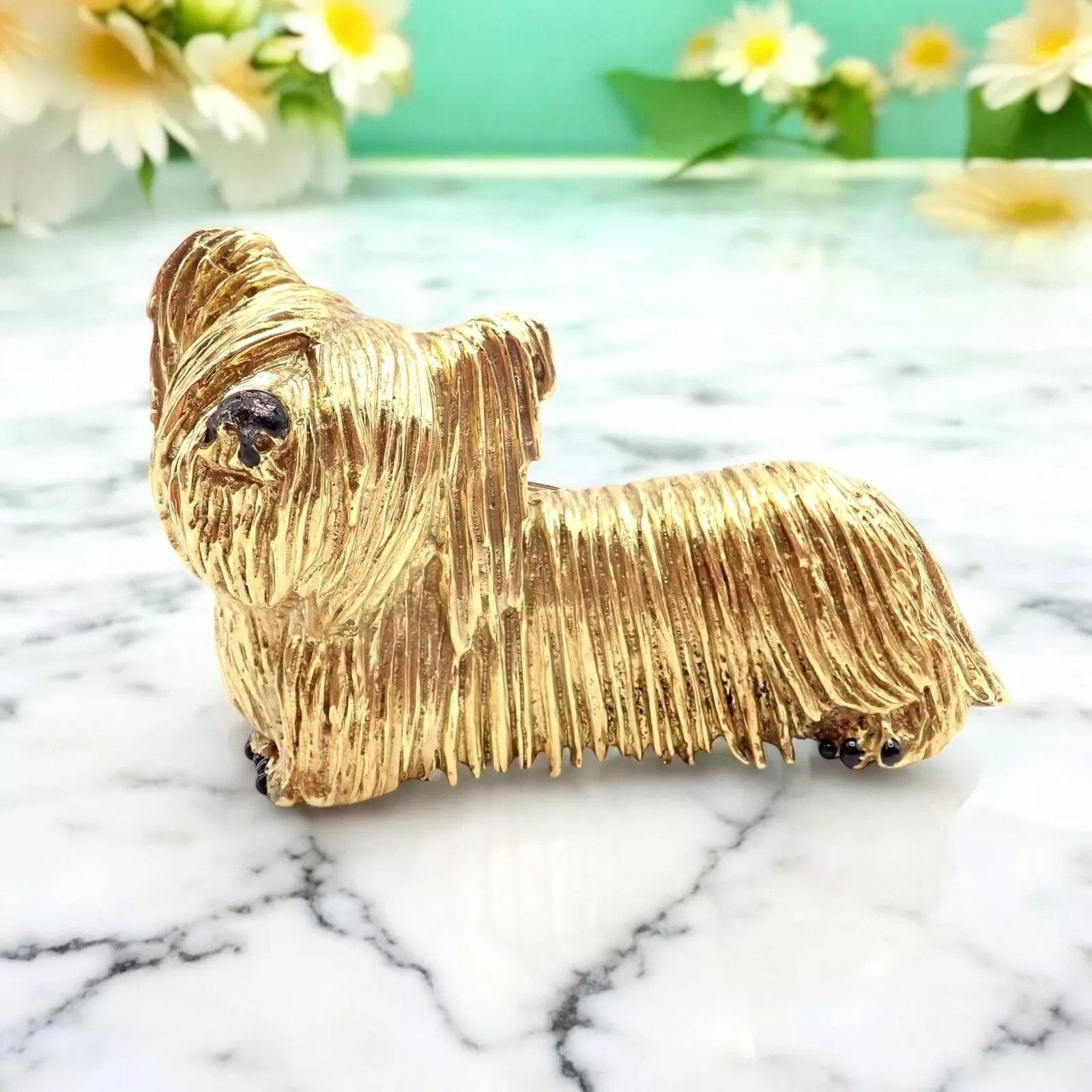 Tiffany & Co. Tiffany & Co 18k Yellow Gold Enamel Dog Terrier Brooch Pin Size ONE SIZE - 2 Thumbnail