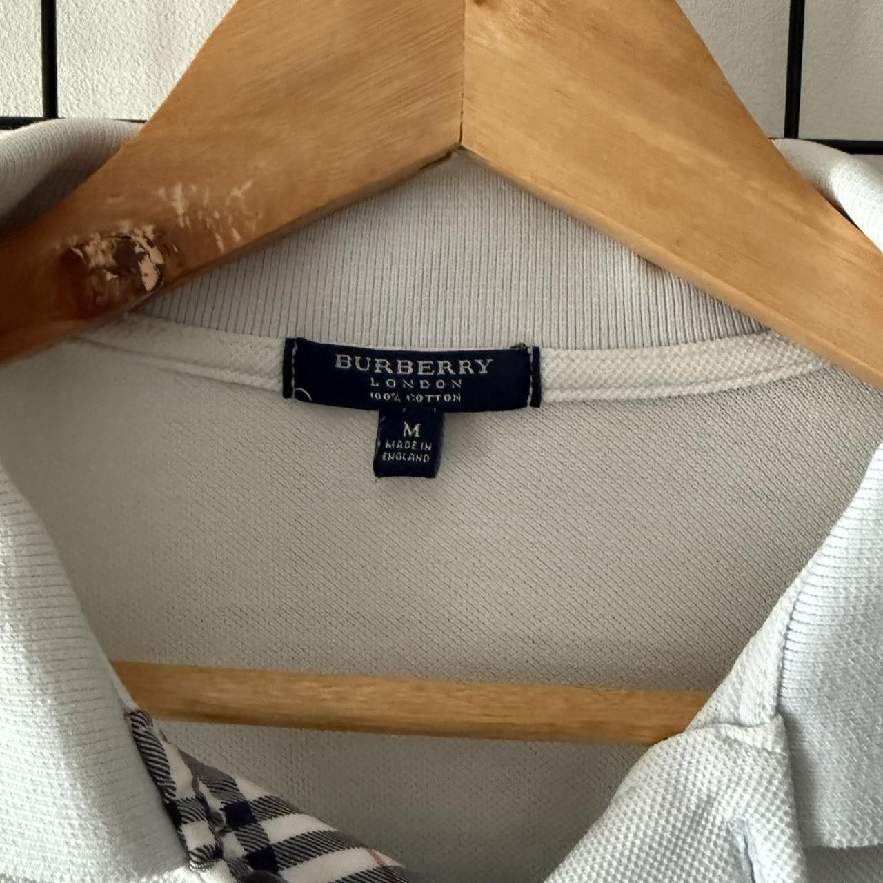 Burberry Burberry Nova Check Collar Polo Shirt White Size US XL / EU 56 / 4 - 6 Thumbnail