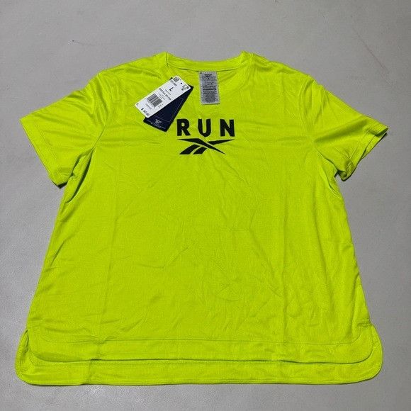 Reebok NWT REEBOK WOR RUN SW GRAP YELLOW T-SHIRT SZ LARGE L Size L / US 10 / IT 46 - 2 Thumbnail