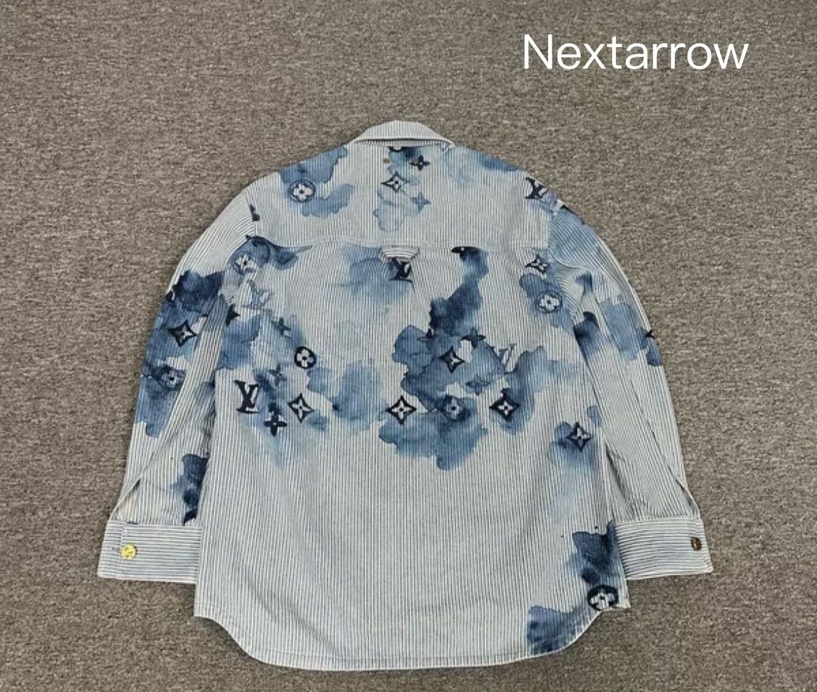 Louis Vuitton Louis Vuitton Three Flower Ink Dyeing Denim Shirt Size US S / EU 44-46 / 1 - 2 Thumbnail