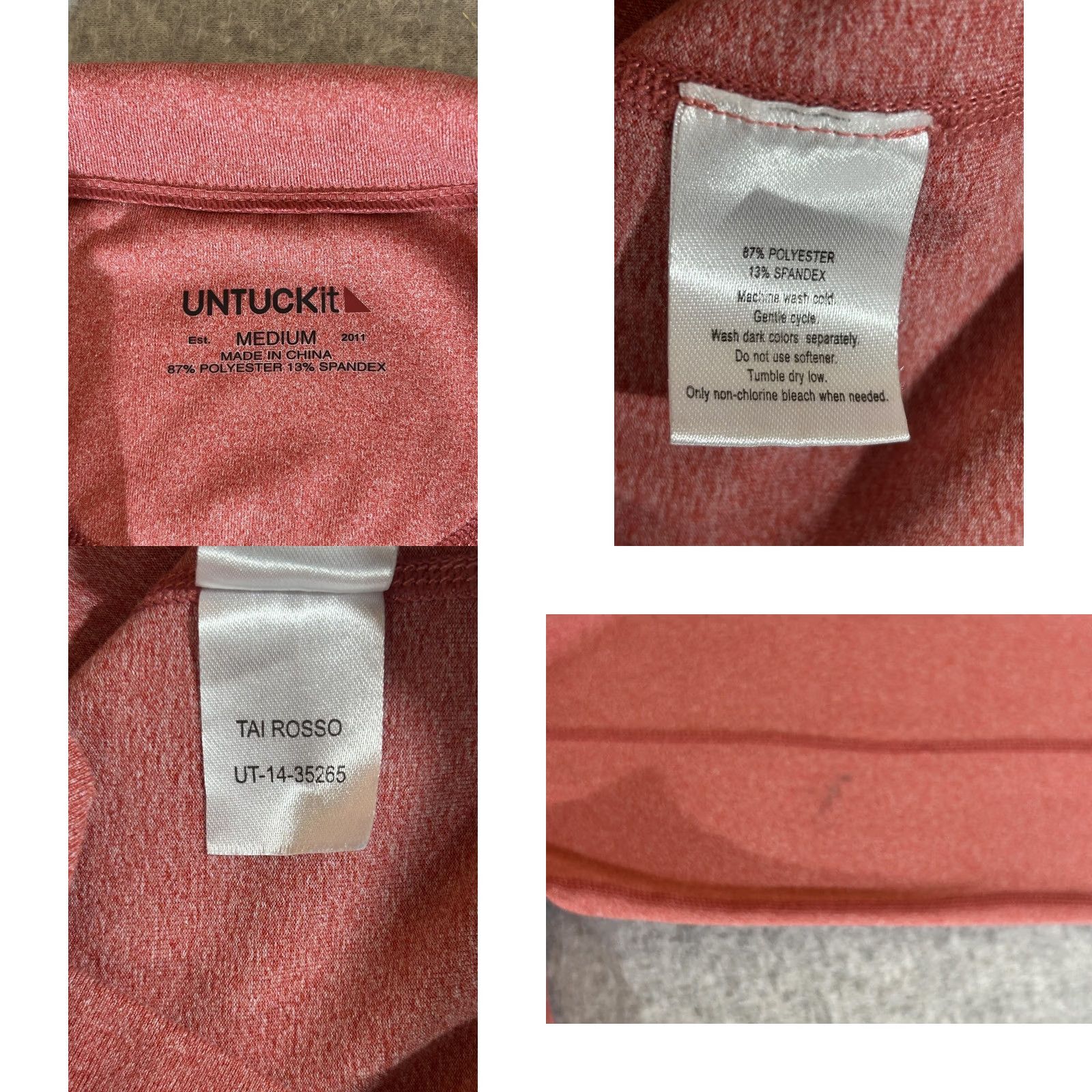 UNTUCKit UNTUCKit Mens Jacket M Red Track Zip Lightweight Performance Casual Stretch Full Zip Size US M / EU 48-50 / 2 - 8 Thumbnail