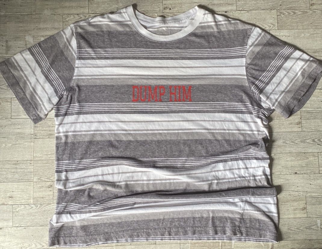 Vintage Vintage Y2K Style, Dump Him, Upcycled Oversized, Striped Tee Size L / US 10 / IT 46 - 14 Thumbnail