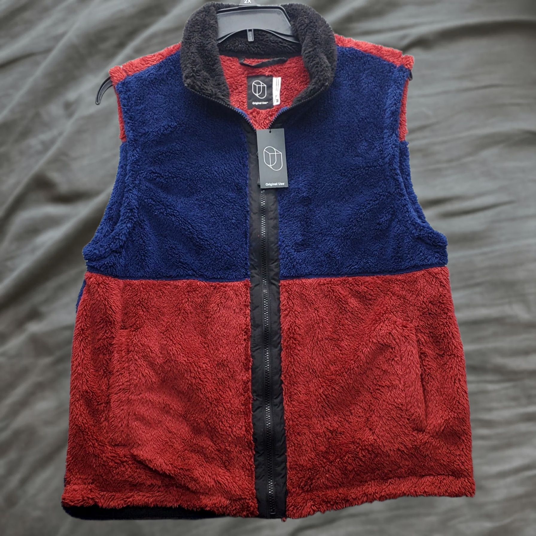 Vintage Original Use Vest Mens M Multi Sherpa Fleece Sleeveless Mock Neck Full Zip Size US M / EU 48-50 / 2 - 1 Thumbnail