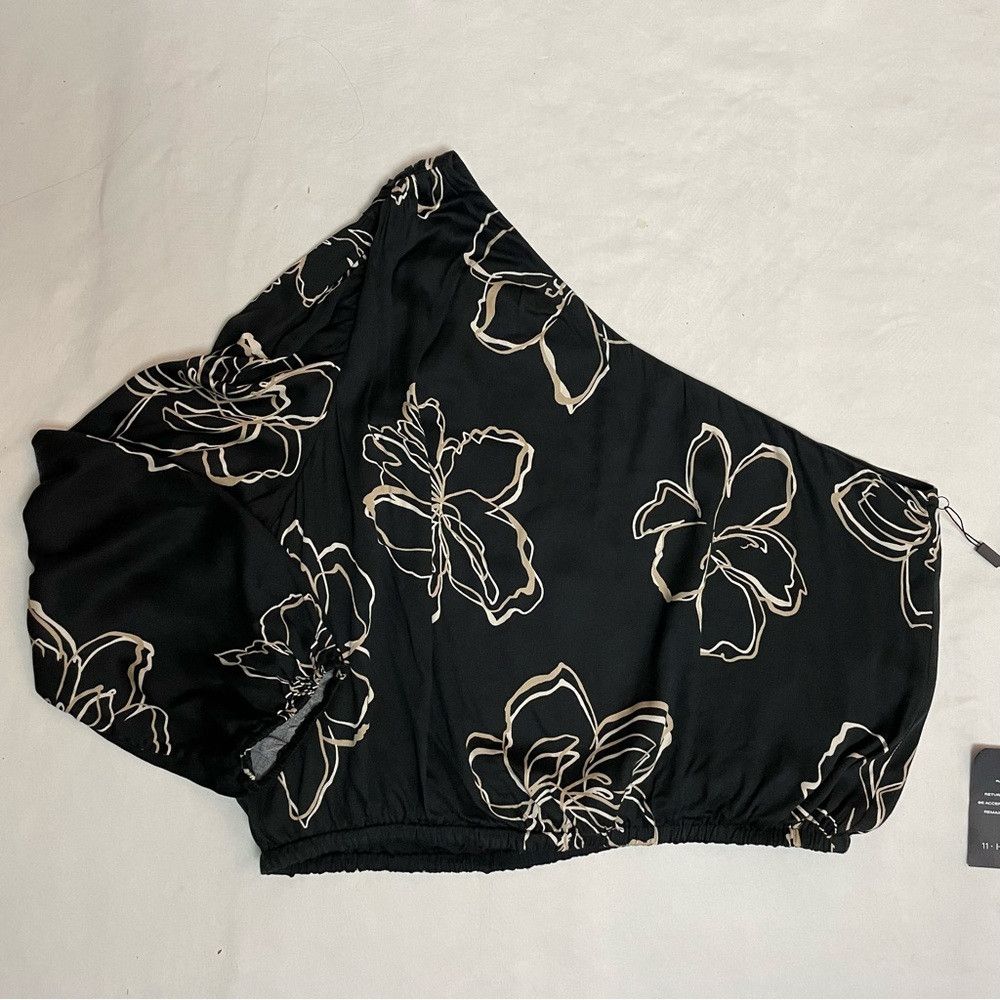 Other NWT New $128 11 HONORÉ Jasmine Floral One-Shoulder Blouse S Size XL / US 12-14 / IT 48-50 - 4 Thumbnail